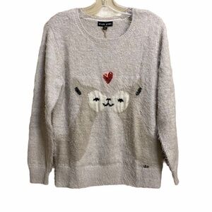 Black Rivet Lamas Kissing Sweater/Top Medium NWT